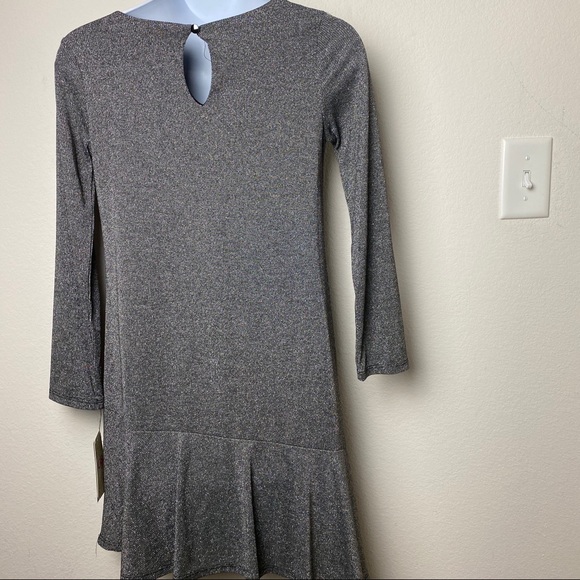 Copper Key Big Girls and Child Gray Metallic Sweater Dress - Picture 4 of 6